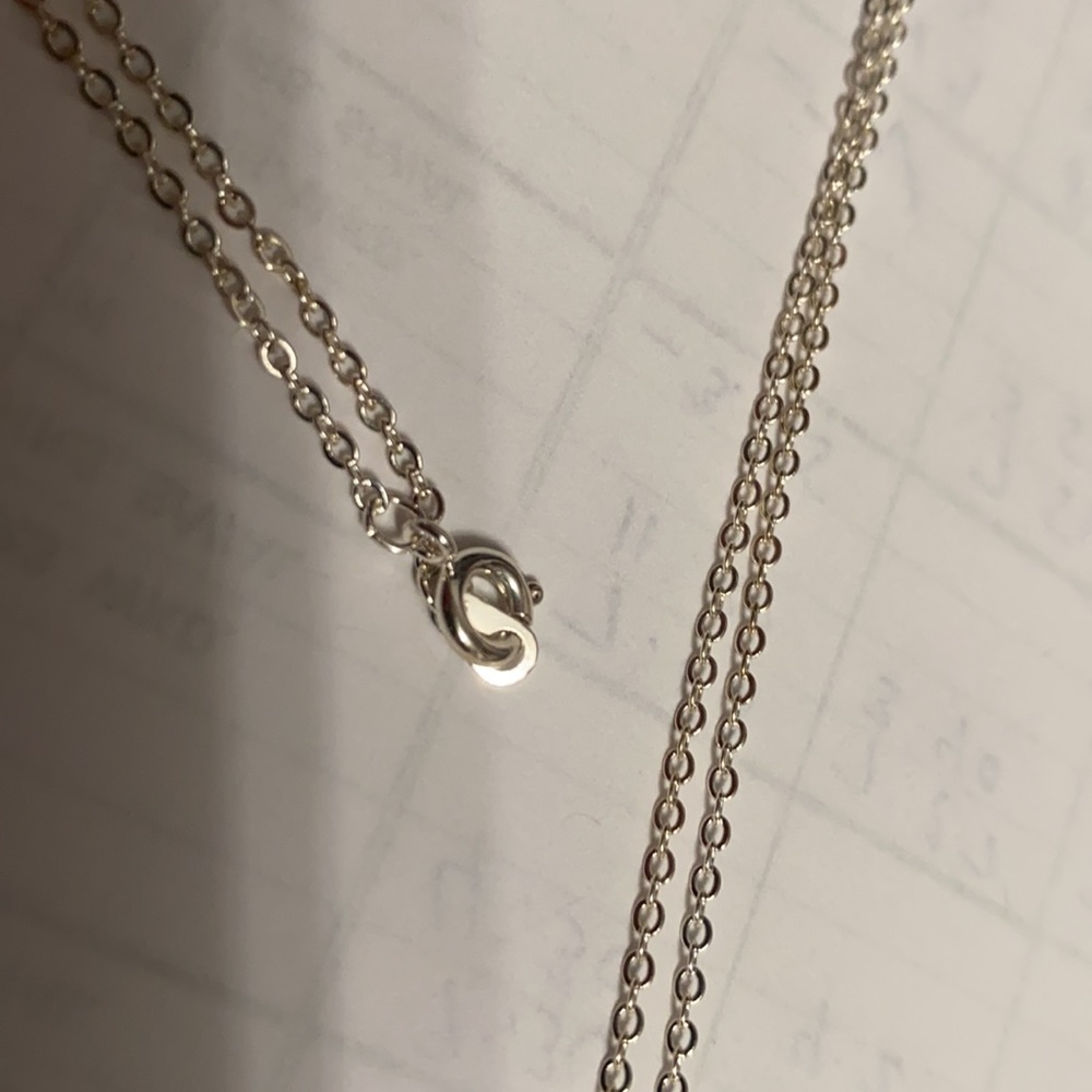 Silver necklace with garnet - Picture 3 of 3
